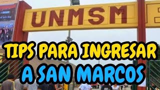 TIPS PARA INGRESAR A SAN MARCOS  UNMSM  EXAMEN DE ADMISIÓN [upl. by Sulienroc983]