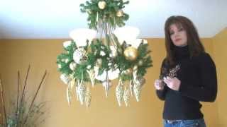 Video How To Decorate A Chandelier  Light Fixture For Christmas Part 3 [upl. by Llabmik]