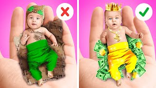 RICH VS POOR PARENTING HACKS⚡️Fantastic Knutselen vs Coole gadgets🎀 Grappige situaties door 123 GO [upl. by Aerdnaek884]