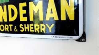 Antique ENAMEL SIGN Sandeman Port amp Sherry 1951 [upl. by Delphina]