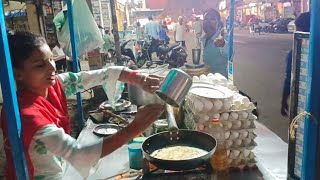 bread egg omelette recipe  anda bhurji street food  masala omelette street food  anda bhajiya [upl. by Em]