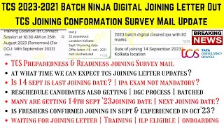 TCS Ninja Digital New Joining Letter amp Dates Out 2023 2022 Batch Direct Update on TCS Portal No Mail [upl. by Aihceyt]