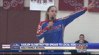 quotHoopsquot Green of the Harlem Globetrotters visits a local school [upl. by Amandie]