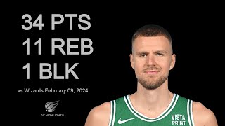 Kristaps Porzingis 34 pts 11 reb 1 blk vs Wizards  February 09 2024 [upl. by Yllak]