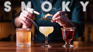 3 SMOKED amp Smoky Drinks  cocktails to warm your cockles [upl. by Porta]