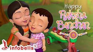 Rakhi baandhna Raksha Bandhan kya tyohar  Hindi Rhymes for Children  Infobells [upl. by Lamaaj]