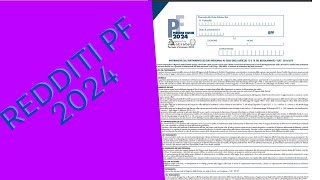 Redditi PF 2024 Analisi e aspetti rilevanti [upl. by Retrak]