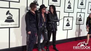 Johnny Depp Joe Perry and Alice Cooper arrive at the 58th GRAMMY Awards in Los Angeles [upl. by Sontich]