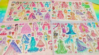 Play sticker 🌈🌷unboxing set of stickers for ancient and modern princess dresses [upl. by Godden489]