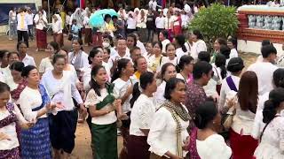 Cambodia villagers dance during they joined a Buddhist ceremony Kathen festival [upl. by Erasmus]