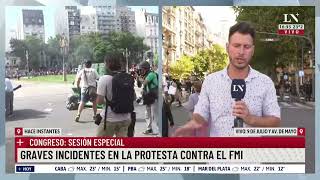 Así comenzaron los incidentes en el Congreso Protesta contra el FMI [upl. by Geminian772]