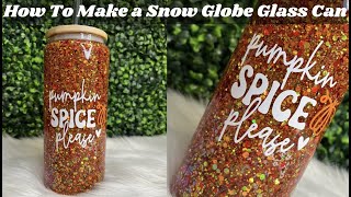 How To Make a Snow Globe Glass Can  Libbey Glass Can Snow Globe  Teck Wrap Vinyl Decal [upl. by Eibrad]