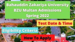 BZU Multan Admission Spring 2022  How To Apply  Spring Admissions 2022 [upl. by Zysk]