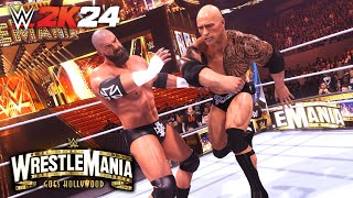 WWE 2K24  The Rock vs Triple H WrestleMania 39 [upl. by Marius]