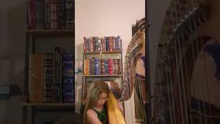 jaws 🦈 theme song cover on harp [upl. by Valenka]