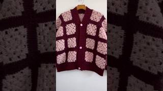 Granny Square Cardigan crochet crochetcardigan crocheting crochetpattern crochetdesign [upl. by Whit]