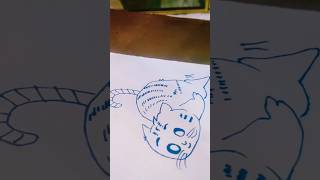 quotHow to Draw a Cute Cat  Simple Line Art Tutorial for Beginnersquot shorts cartoon [upl. by Neetsyrk]