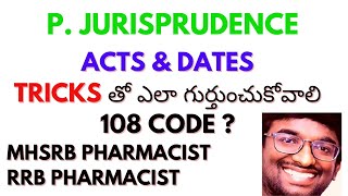 TRICKS TO REMEMBER DATES OF ACTS  PHARMACEUTICAL JURISPRUDENCE  MHSRB PHARMACIST  RRB PHARMACIST [upl. by Anaul930]