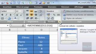 Excel 2007  Fonction MOYENNE  Touche de Fonction F5 [upl. by Ayaros]