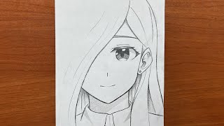 Easy drawing  How to draw cute anime girl stepbystep  anime drawing tutorial [upl. by Eelinej]