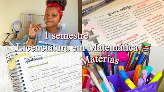 Matérias do 1 ° semestre do curso de licenciatura em matemática 📔💓 [upl. by Sidras541]