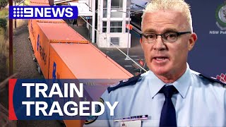 Couple killed by freight train in Sydney  9 News Australia [upl. by Peregrine472]