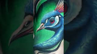 BRILLIANT FULLCOLOUR PEACOCK TATTOO BY ANTONIO [upl. by Rina361]