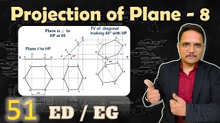 8  Projection of Plane Basics Drawing Process amp Solved Example Explained in Engineering Drawing [upl. by Queenie]