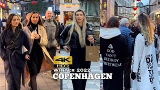 Copenhagen Denmark Christmas walk 4K HDR 🇩🇰 Winter 2022 Tourist jmvlog143 [upl. by Cony]