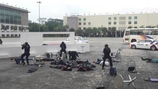 Officers demonstrate response to an armed terrorist attack 2016 [upl. by Nehcterg]