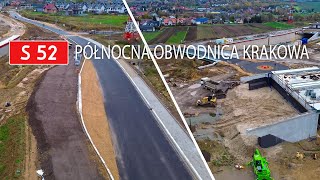 S52  Północna Obwodnica Krakowa  Ul Na Zielonki  Ks A Zięby  DRON Listopad 2023 [upl. by Sirromad309]