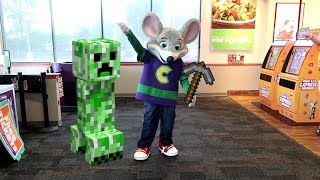 Chuck E Cheese Attacked by Minecraft Creeper [upl. by Eleni]