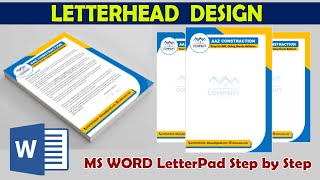 How to Make Letterhead Design in Microsoft Word  LetterPad Design In MS Word  letterheaddesign [upl. by Narhet]