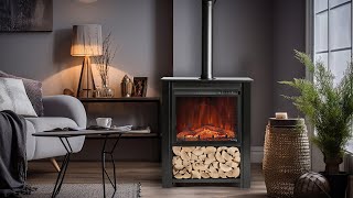 Innsbruck Electric LED Fireplace Stove Black eFlame USA stove fireplace electricfireplace [upl. by Raleigh873]