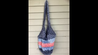 Corner to Corner C2C Crochet Striations Market Bag HD 720p [upl. by Haughay]