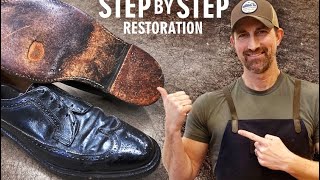 Vintage Shoe Restoration  ASMR  Florsheim Imperials [upl. by Llerad]