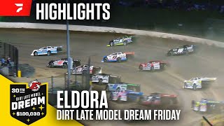 Friday Prelim  Dirt Late Model Dream at Eldora Speedway 6724  Highlights [upl. by Nirrol629]