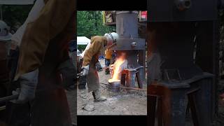 Running the iron furnace at Sculpture Trails castiron iron ironpour ironcasting furnace [upl. by Nuoras]