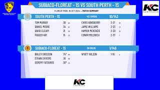 SubiacoFloreat  1s v South Perth  1s [upl. by Linnie]