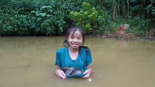 Full Video Poor girl  Harvesting clams snail go to the village sell  Fishing video forest life [upl. by Nyrtak172]