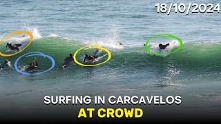 SURFING IN CARCAVELOS AT CROWD 18102024 [upl. by Nylanaj]