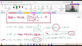 Matemática Financeira Interpolação linear para o cálculo da taxa de juros de uma série uniforme [upl. by Keffer895]