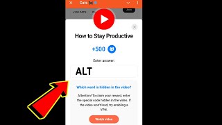 How to Stay Productive Cats Code  How to Stay Productive cats video code today [upl. by Obed]