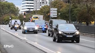 FRENCH Presidential Motorcade in Paris [upl. by Aned]