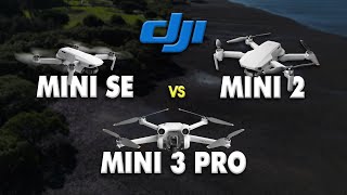 DJI Mini 2 SE vs Mini 3 vs Mini 3 Pro  Mini Drone Comparison  Start Here [upl. by Ahsekal]