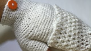 Tuto gants demi doigts avec capuche au crochet special gaucher [upl. by Aytida157]