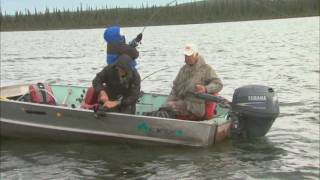 Canadian Sportfishing Downrigging for Lake Trout Plummers Arctic Lodges Great Bear Lake NWT Csf 24 07 03 [upl. by Leahcimnaes]