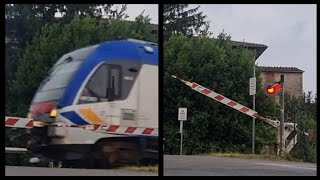 Level crossing in RapolanoTerme Polish train in Italy [upl. by Airamak]