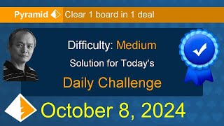 Microsoft Solitaire Collection Pyramid  Medium  October 8 2024 [upl. by Magnum492]