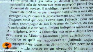 Kofi YAMGNANE écrit à Faure GNASSINGBE pour obtenir son certificat de nationalité et son passeport [upl. by Friedly]